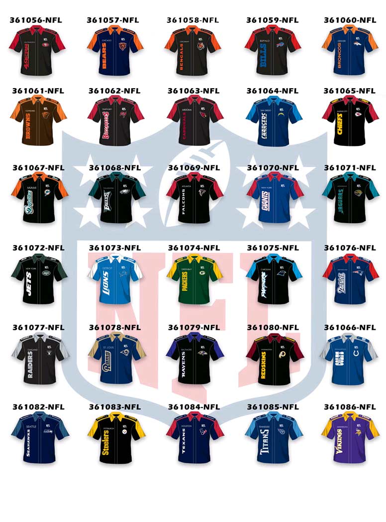 NFL Team End Zone Shirts