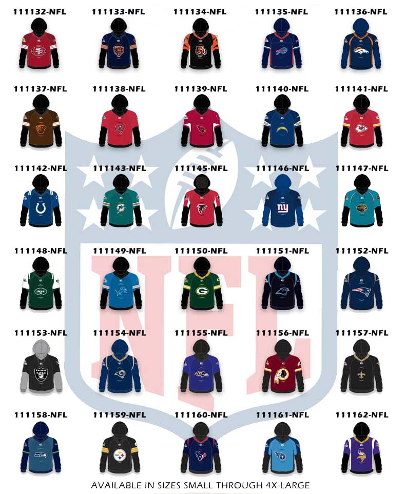 NFL Team End Zone Pullover Hoodies