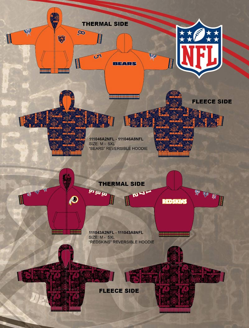 Redskins and Bears Hoodies