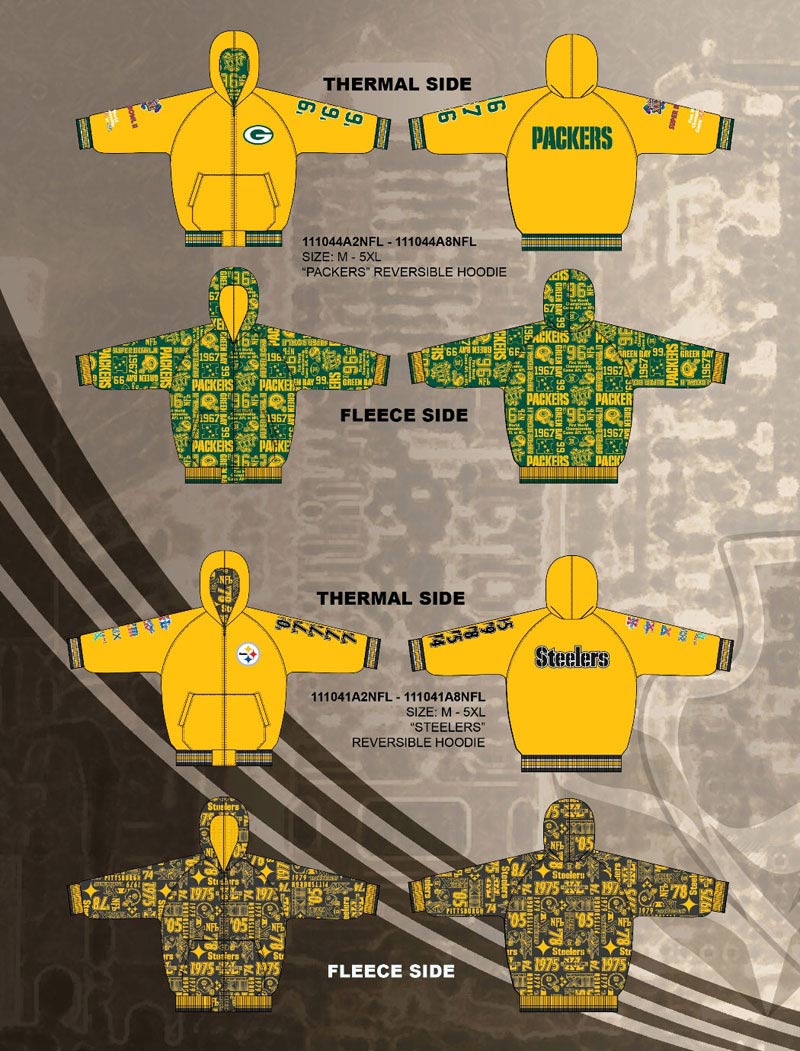 Steelers and Packers Hoodies