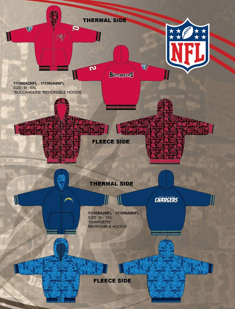 Buccaneers and Chargers Hoodies