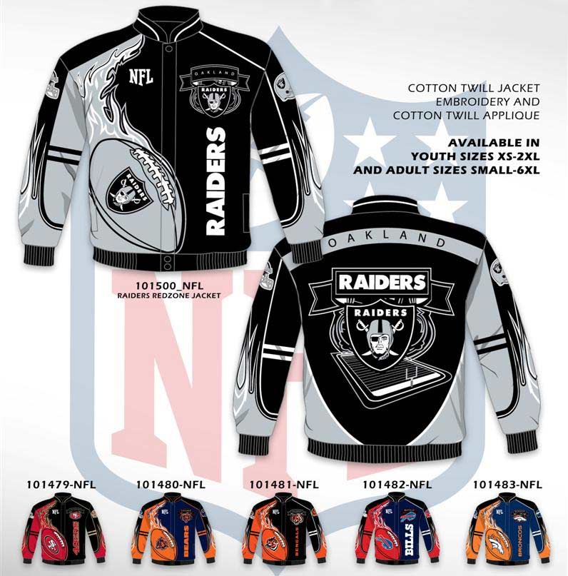Raiders, 49ers, Bears, Bengals, Bills and Broncos Redzone Jackets